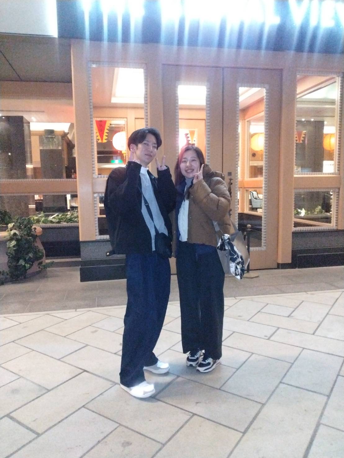 カップルの記念写真