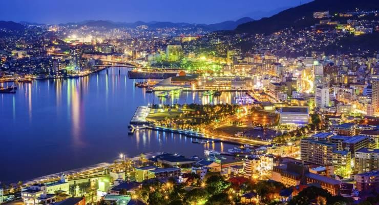 長崎の夜景パノラマ